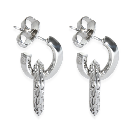 John Hardy Sterling Silver  Classic Chain Earrings - Picture 3 of 3